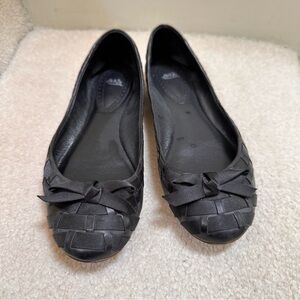 Ash Elegant Black Ribbon Woven Flats Size 7